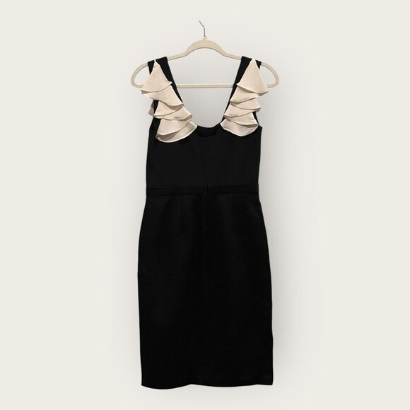 NWT: JAY GOODFREY BLACK & WHITE RUFFLE DRESS, SZ: 4 - Picture 7 of 15